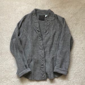 Anthropologie Guinevere leaf appliqué sweater